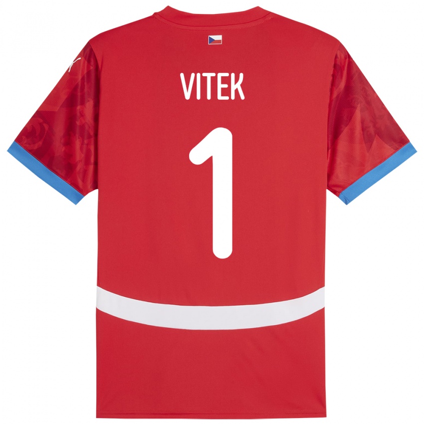 Niño Camiseta Chequia Radek Vitek #1 Rojo 1ª Equipación 24-26 La Camisa Argentina