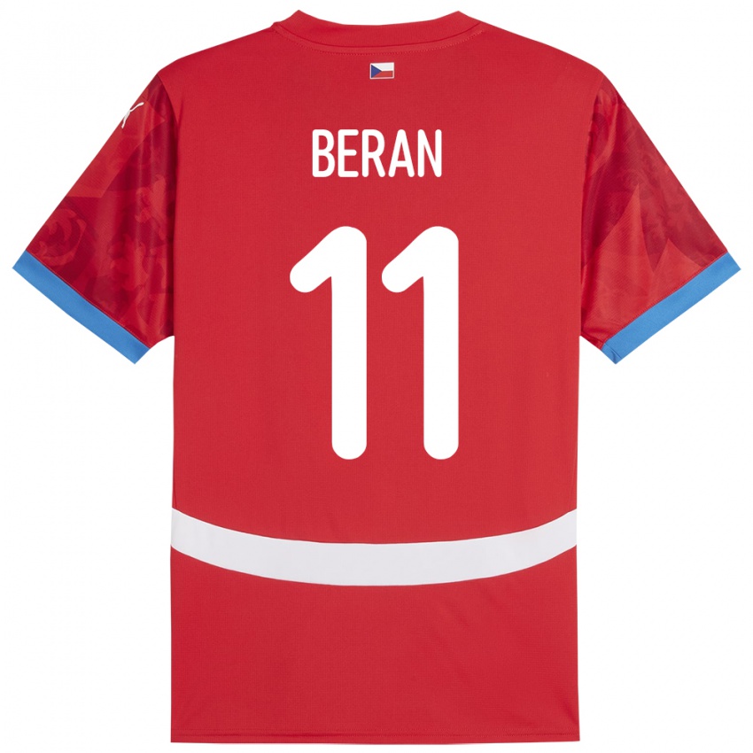 Niño Camiseta Chequia Stepan Beran #11 Rojo 1ª Equipación 24-26 La Camisa Argentina