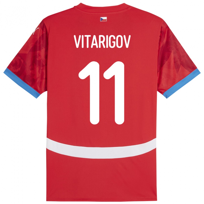 Niño Camiseta Chequia Arsen Vitarigov #11 Rojo 1ª Equipación 24-26 La Camisa Argentina