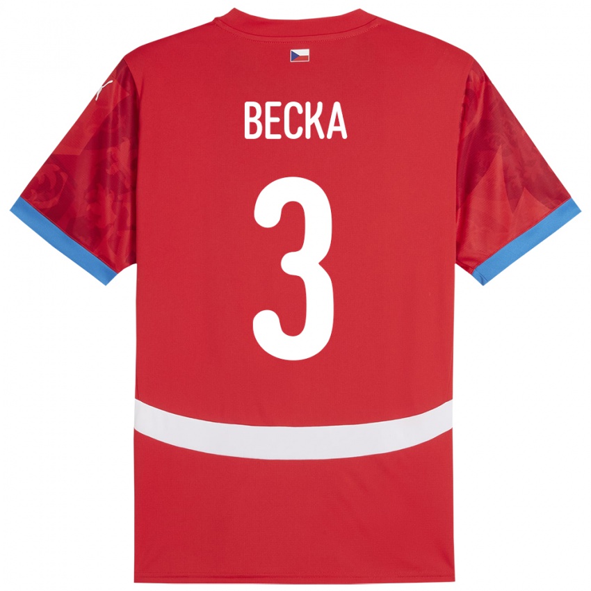 Niño Camiseta Chequia Patrik Becka #3 Rojo 1ª Equipación 24-26 La Camisa Argentina