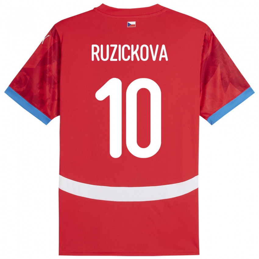 Niño Camiseta Chequia Kristýna Růžičková #10 Rojo 1ª Equipación 24-26 La Camisa Argentina