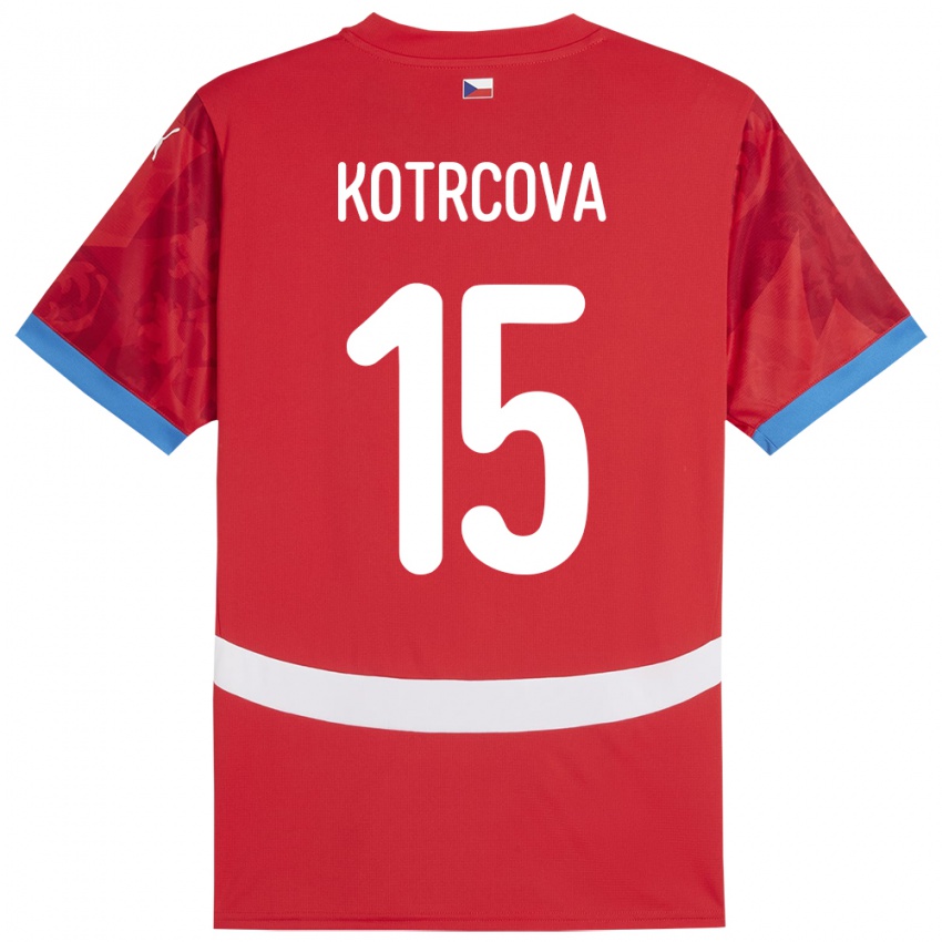 Niño Camiseta Chequia Kateřina Kotrčová #15 Rojo 1ª Equipación 24-26 La Camisa Argentina