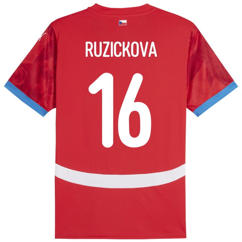 Niño Camiseta Chequia Barbora Růžičková #16 Rojo 1ª Equipación 24-26 La Camisa Argentina