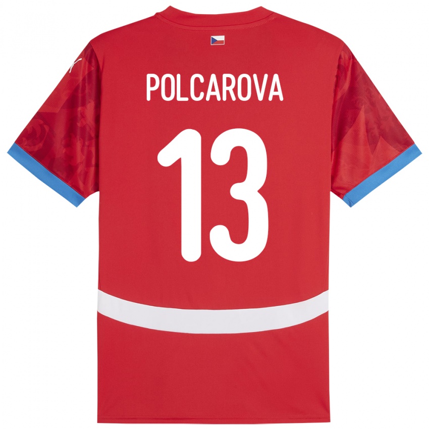 Niño Camiseta Chequia Barbora Polcarová #13 Rojo 1ª Equipación 24-26 La Camisa Argentina