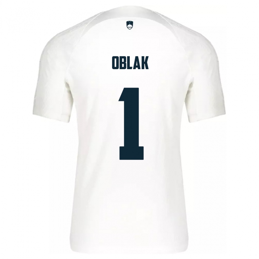 Niño Camiseta Eslovenia Jan Oblak #1 Blanco 1ª Equipación 24-26 La Camisa Argentina