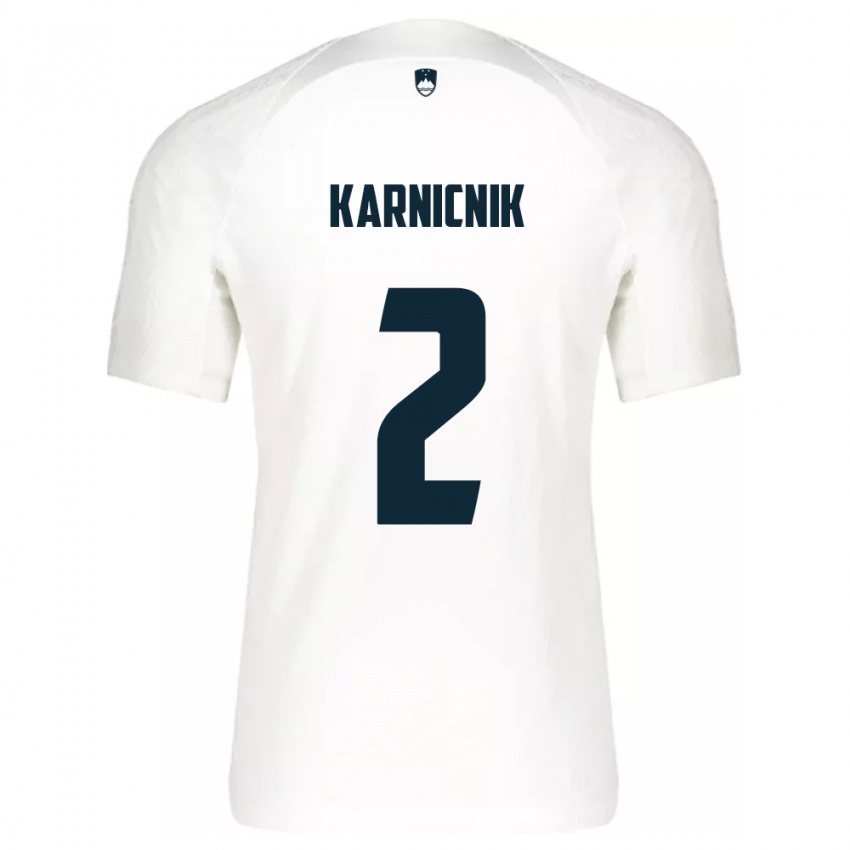 Niño Camiseta Eslovenia Zan Karnicnik #2 Blanco 1ª Equipación 24-26 La Camisa Argentina