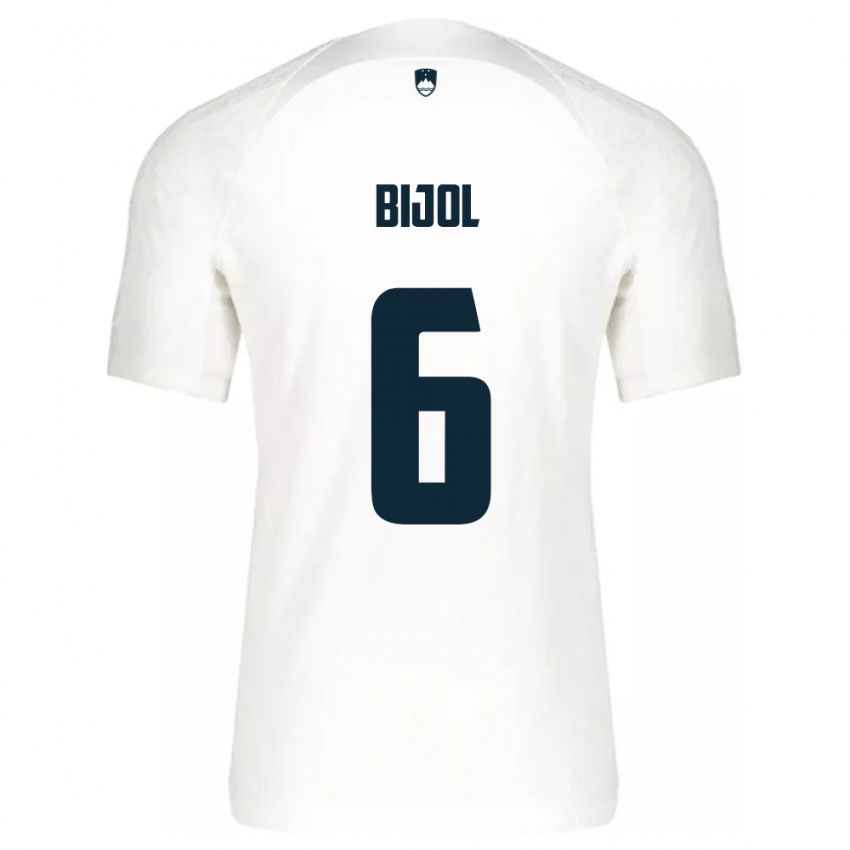 Niño Camiseta Eslovenia Jaka Bijol #6 Blanco 1ª Equipación 24-26 La Camisa Argentina