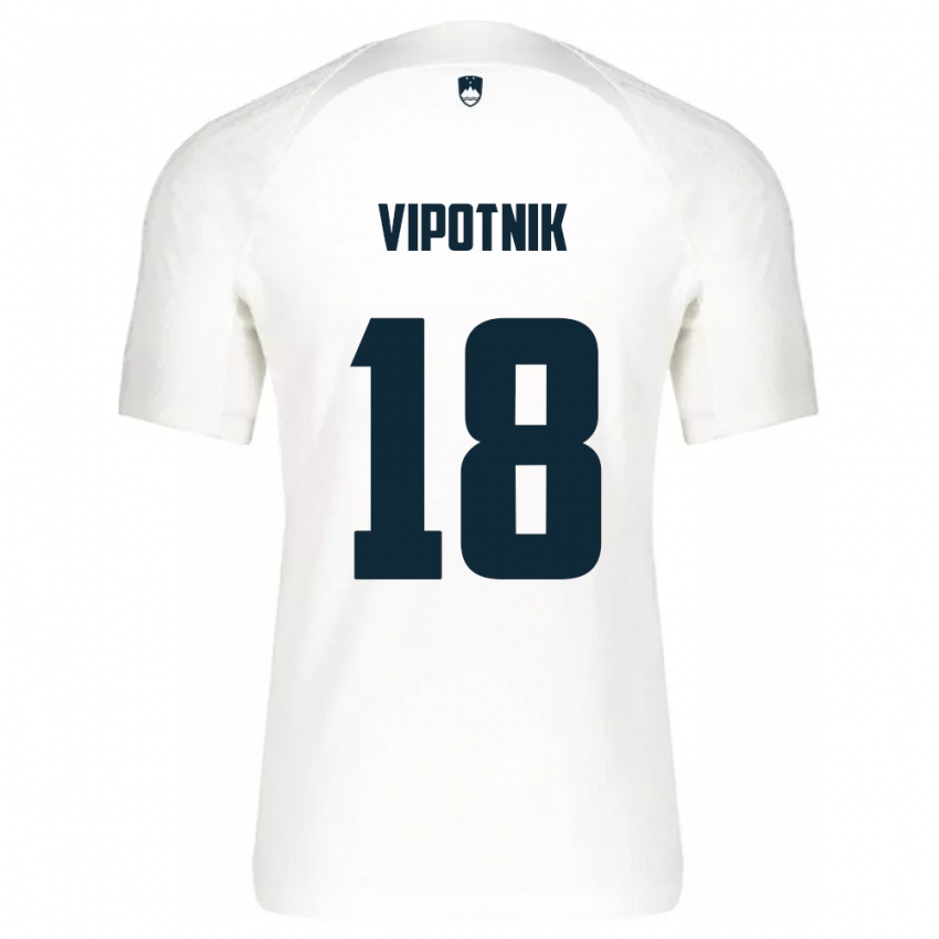 Niño Camiseta Eslovenia Zan Vipotnik #18 Blanco 1ª Equipación 24-26 La Camisa Argentina