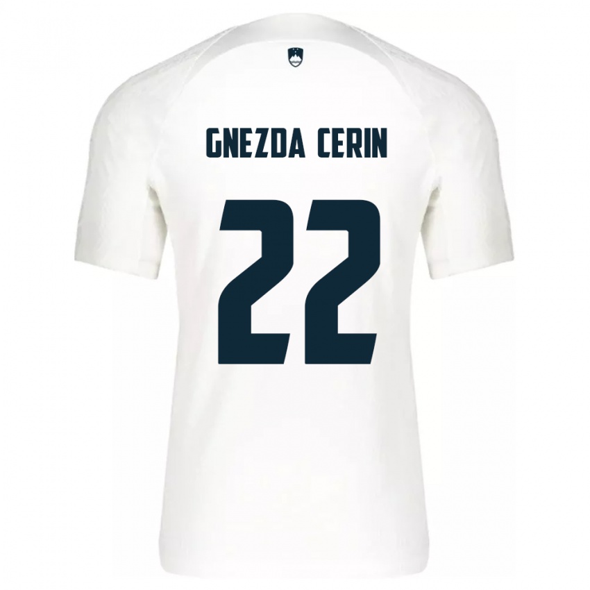 Niño Camiseta Eslovenia Adam Gnezda Cerin #22 Blanco 1ª Equipación 24-26 La Camisa Argentina