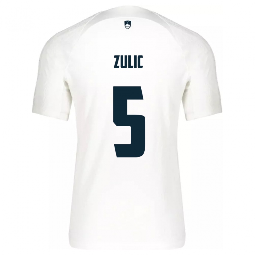 Niño Camiseta Eslovenia Anel Zulic #5 Blanco 1ª Equipación 24-26 La Camisa Argentina