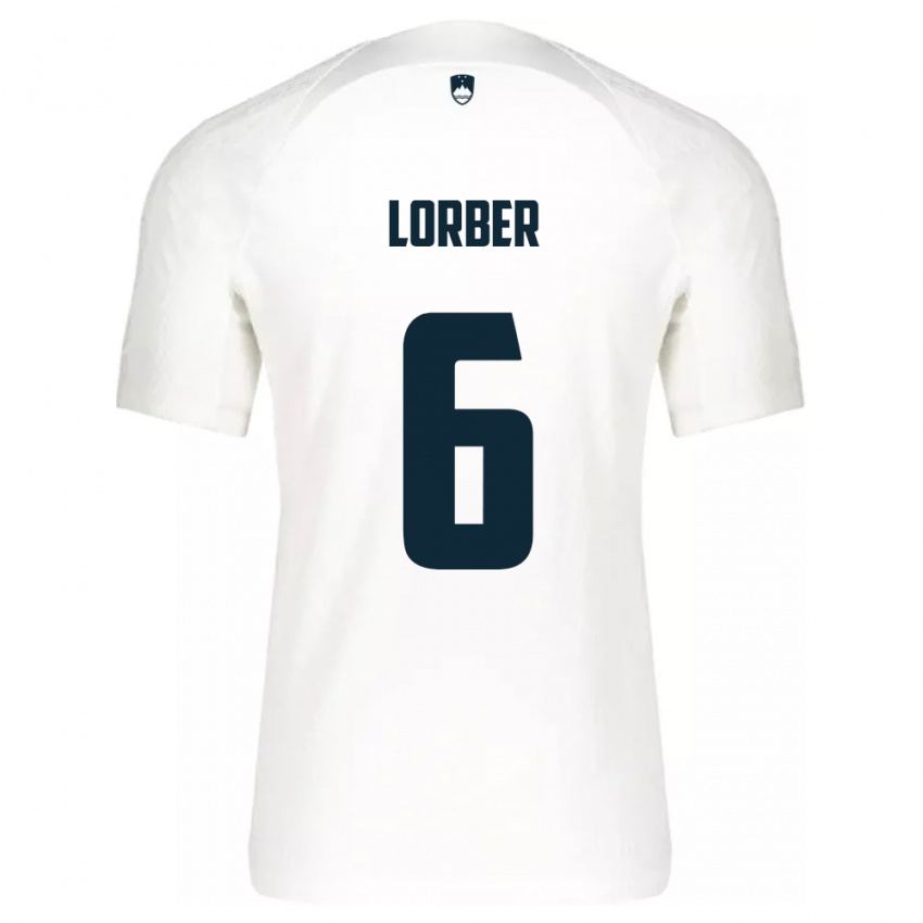 Niño Camiseta Eslovenia Marcel Lorber #6 Blanco 1ª Equipación 24-26 La Camisa Argentina