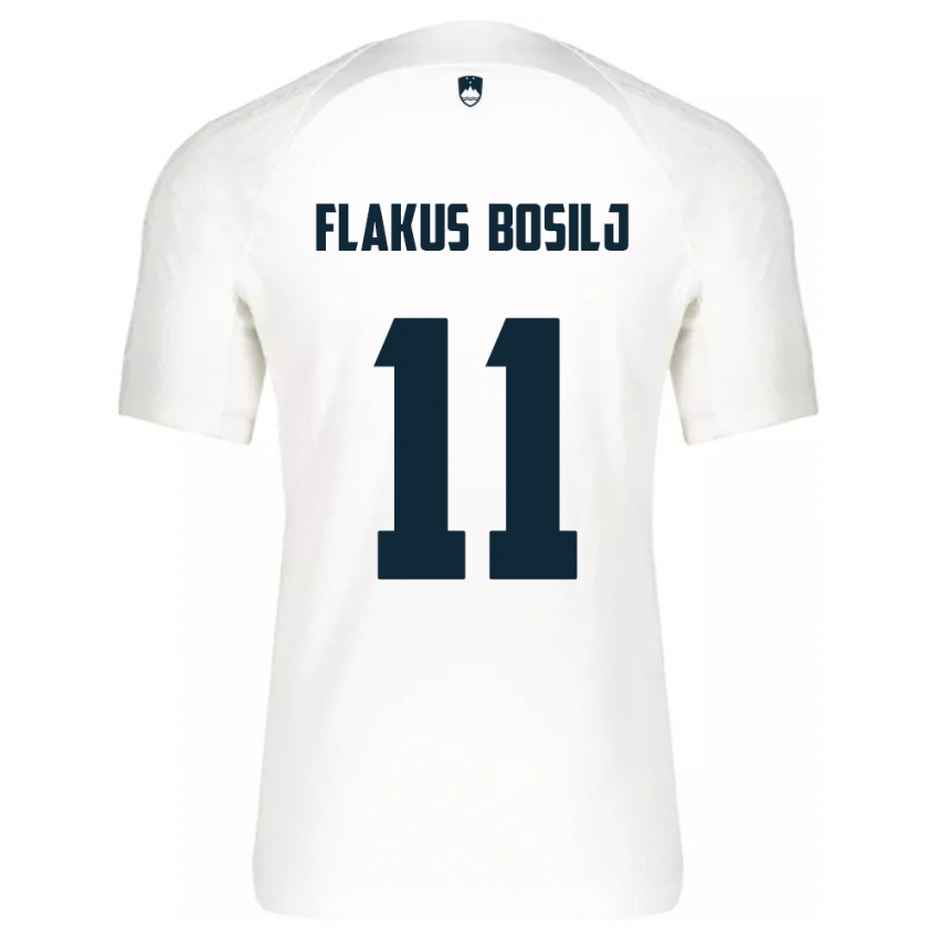 Niño Camiseta Eslovenia David Flakus Bosilj #11 Blanco 1ª Equipación 24-26 La Camisa Argentina