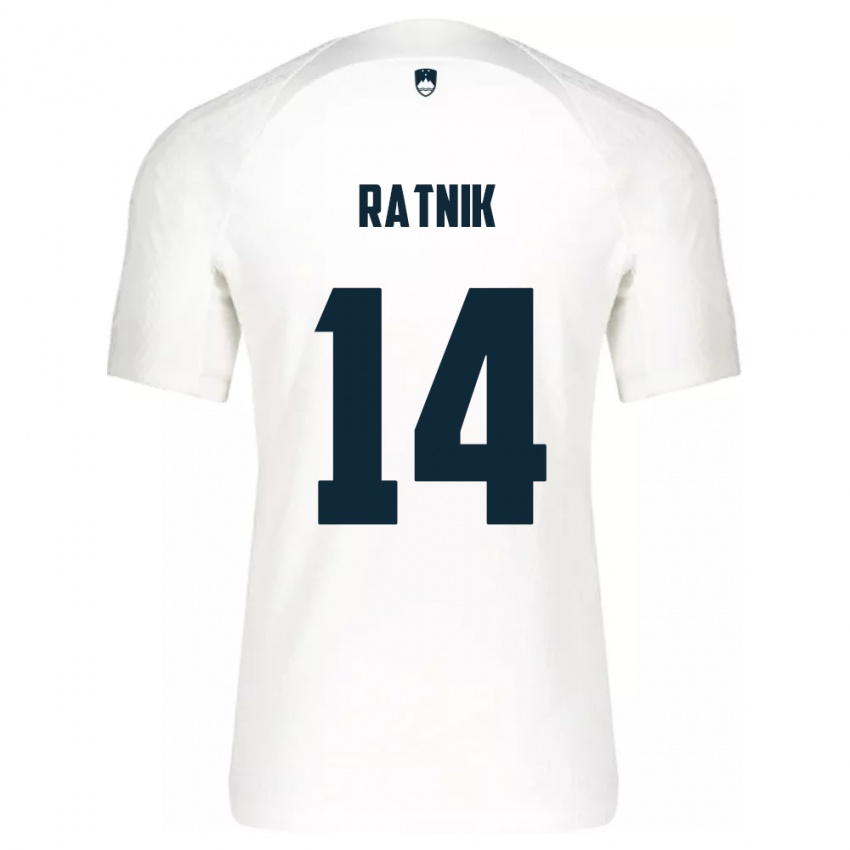 Niño Camiseta Eslovenia Marcel Ratnik #14 Blanco 1ª Equipación 24-26 La Camisa Argentina