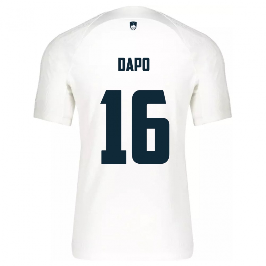 Niño Camiseta Eslovenia Jan Dapo #16 Blanco 1ª Equipación 24-26 La Camisa Argentina