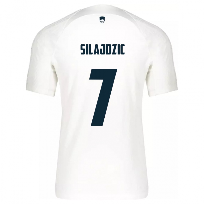 Niño Camiseta Eslovenia Riad Silajdzic #7 Blanco 1ª Equipación 24-26 La Camisa Argentina