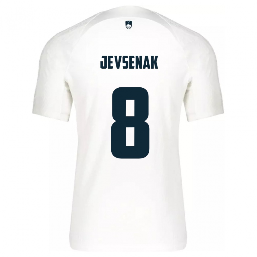 Niño Camiseta Eslovenia Florjan Jevsenak #8 Blanco 1ª Equipación 24-26 La Camisa Argentina