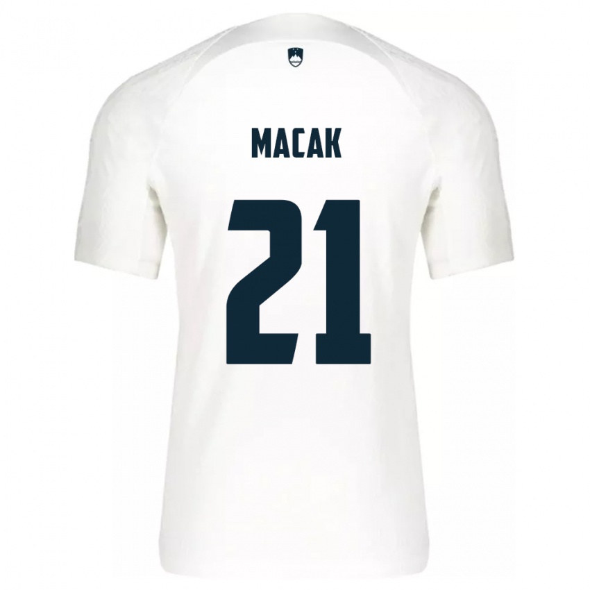 Niño Camiseta Eslovenia Lucas Macak #21 Blanco 1ª Equipación 24-26 La Camisa Argentina