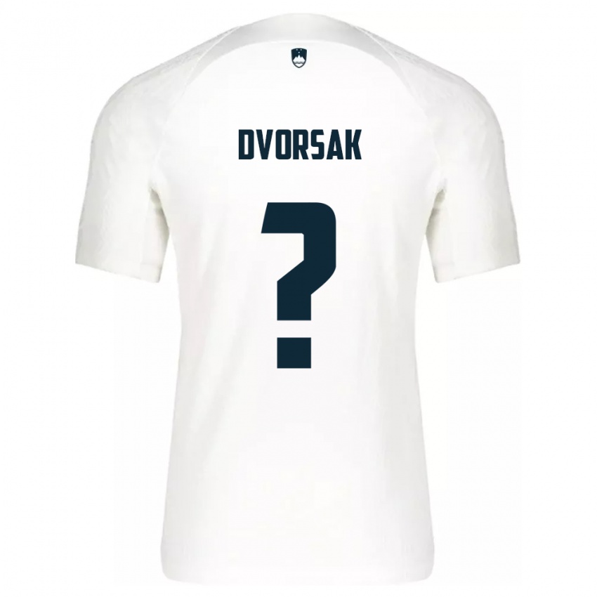 Niño Camiseta Eslovenia Matej Dvorsak #0 Blanco 1ª Equipación 24-26 La Camisa Argentina