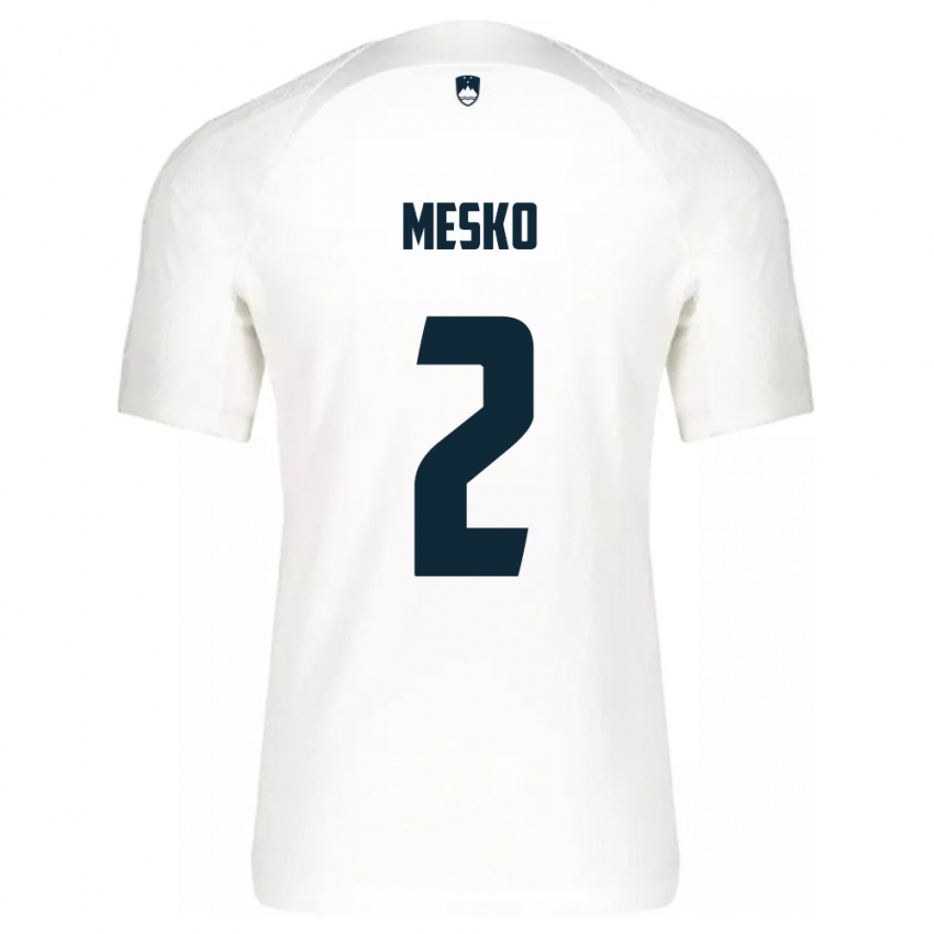 Niño Camiseta Eslovenia Zan Mesko #2 Blanco 1ª Equipación 24-26 La Camisa Argentina