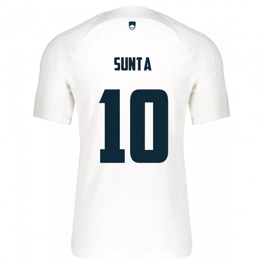 Niño Camiseta Eslovenia Sven Sunta #10 Blanco 1ª Equipación 24-26 La Camisa Argentina