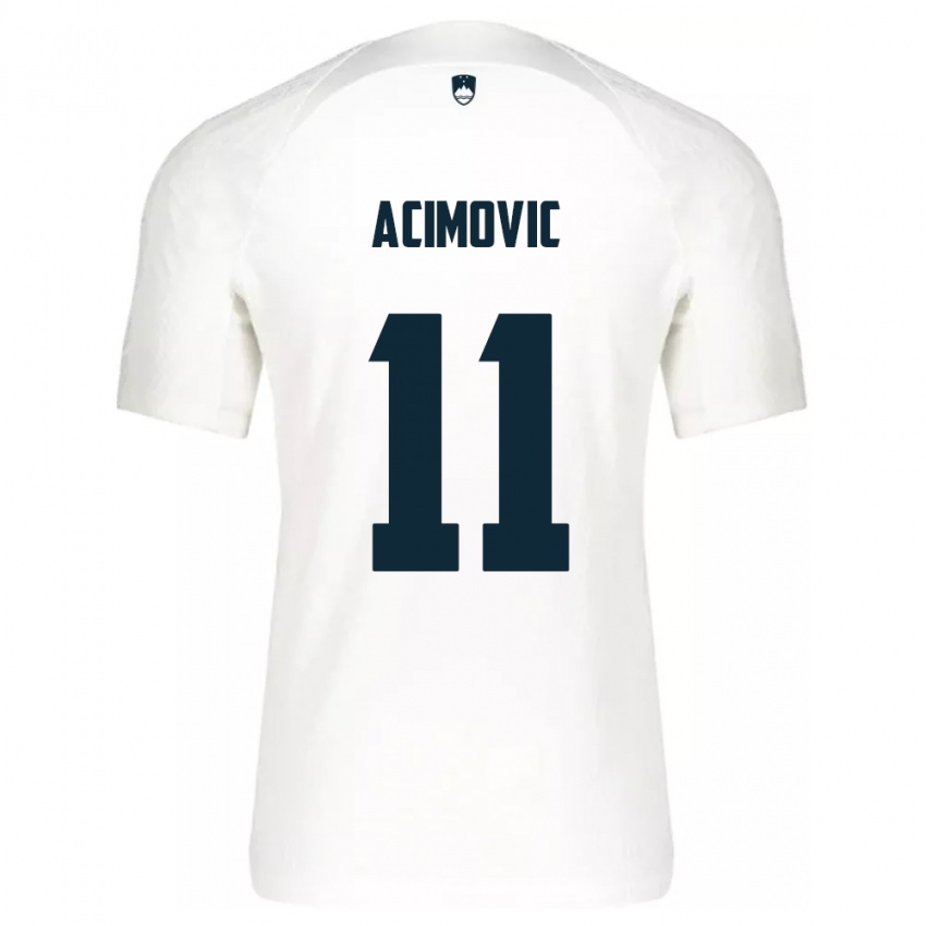 Niño Camiseta Eslovenia Mateo Acimovic #11 Blanco 1ª Equipación 24-26 La Camisa Argentina