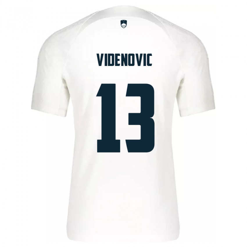 Niño Camiseta Eslovenia Denis Videnovic #13 Blanco 1ª Equipación 24-26 La Camisa Argentina