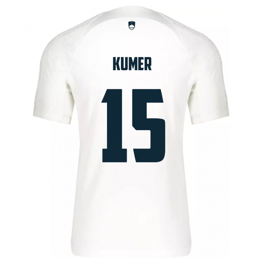 Niño Camiseta Eslovenia Alin Kumer #15 Blanco 1ª Equipación 24-26 La Camisa Argentina