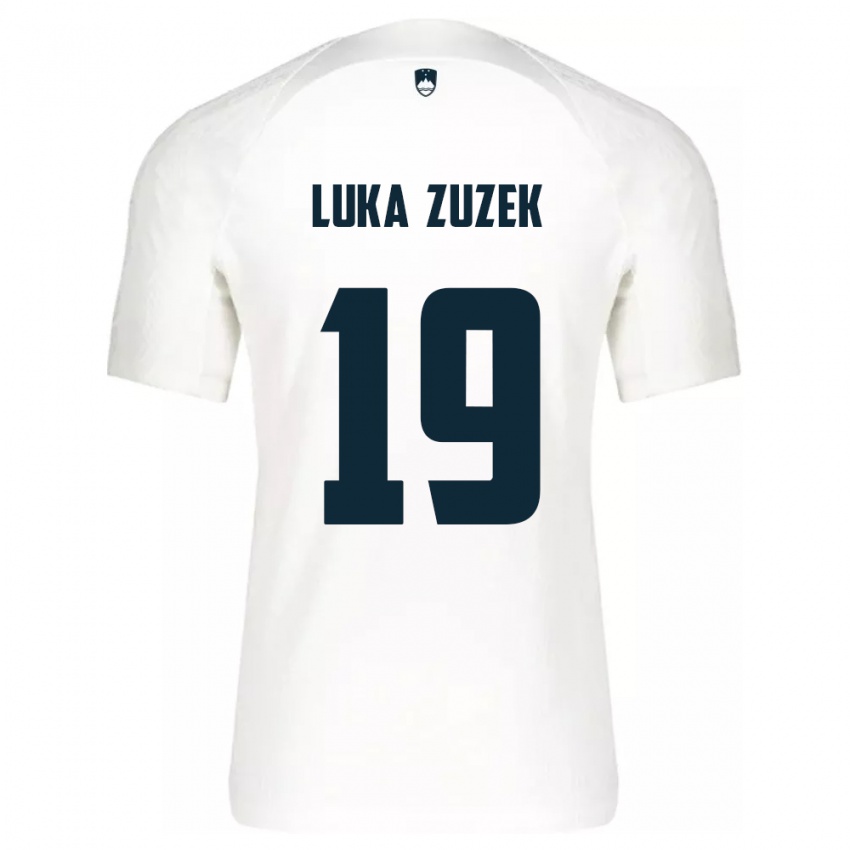 Niño Camiseta Eslovenia Zan Luka Zuzek #19 Blanco 1ª Equipación 24-26 La Camisa Argentina