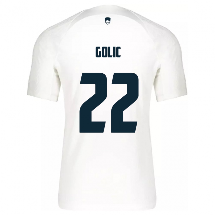 Niño Camiseta Eslovenia Tilen Golic #22 Blanco 1ª Equipación 24-26 La Camisa Argentina