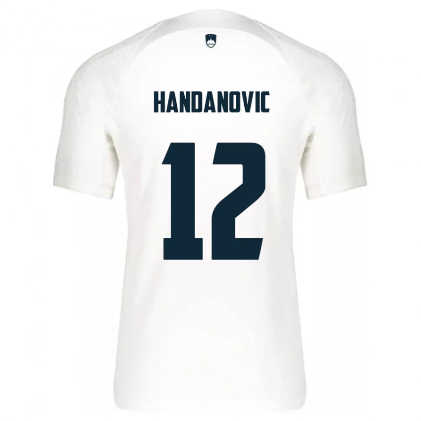 Niño Camiseta Eslovenia Tanej Handanovic #12 Blanco 1ª Equipación 24-26 La Camisa Argentina