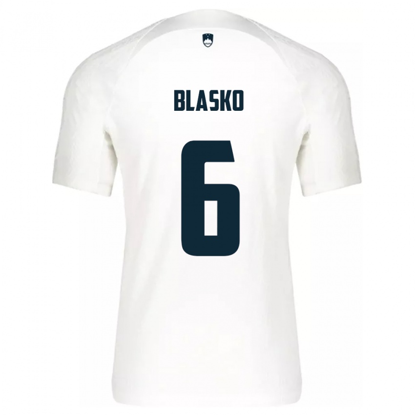 Niño Camiseta Eslovenia Svit Blasko #6 Blanco 1ª Equipación 24-26 La Camisa Argentina