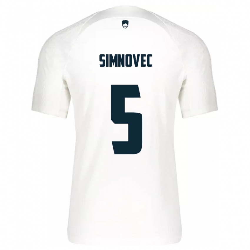 Niño Camiseta Eslovenia Matevz Simnovec #5 Blanco 1ª Equipación 24-26 La Camisa Argentina