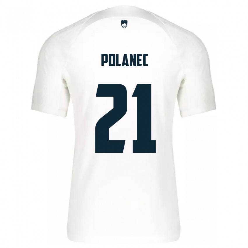 Niño Camiseta Eslovenia Gaj Polanec #21 Blanco 1ª Equipación 24-26 La Camisa Argentina