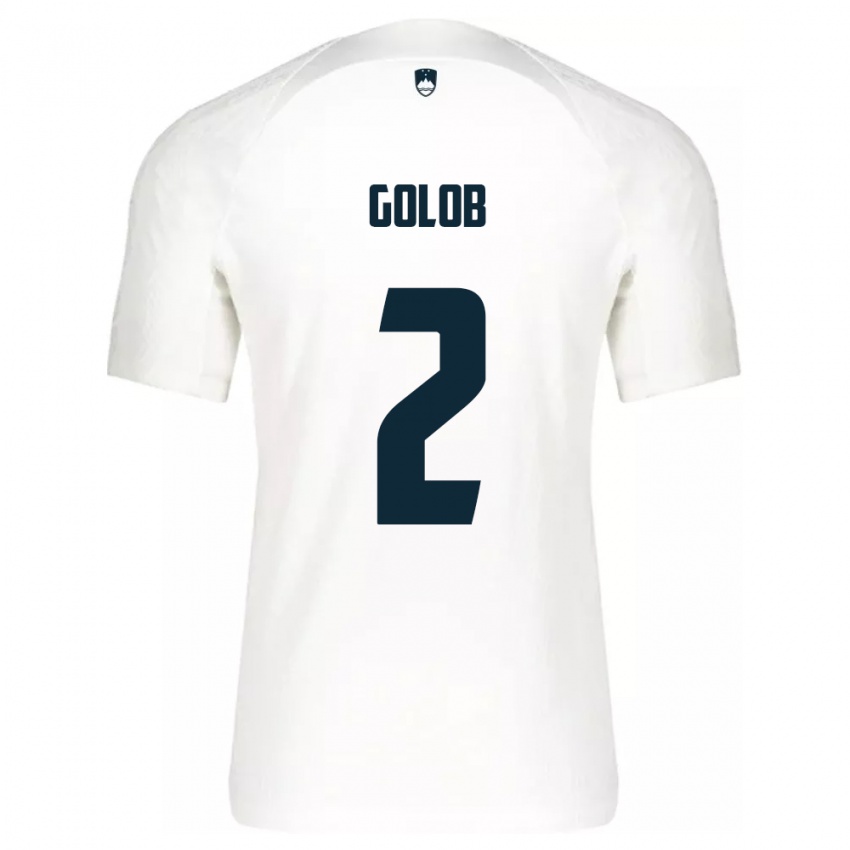 Niño Camiseta Eslovenia Lana Golob #2 Blanco 1ª Equipación 24-26 La Camisa Argentina