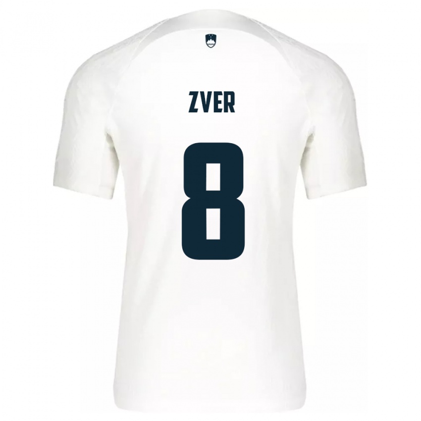 Niño Camiseta Eslovenia Mateja Zver #8 Blanco 1ª Equipación 24-26 La Camisa Argentina