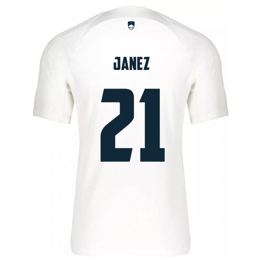 Niño Camiseta Eslovenia Korina Janež #21 Blanco 1ª Equipación 24-26 La Camisa Argentina