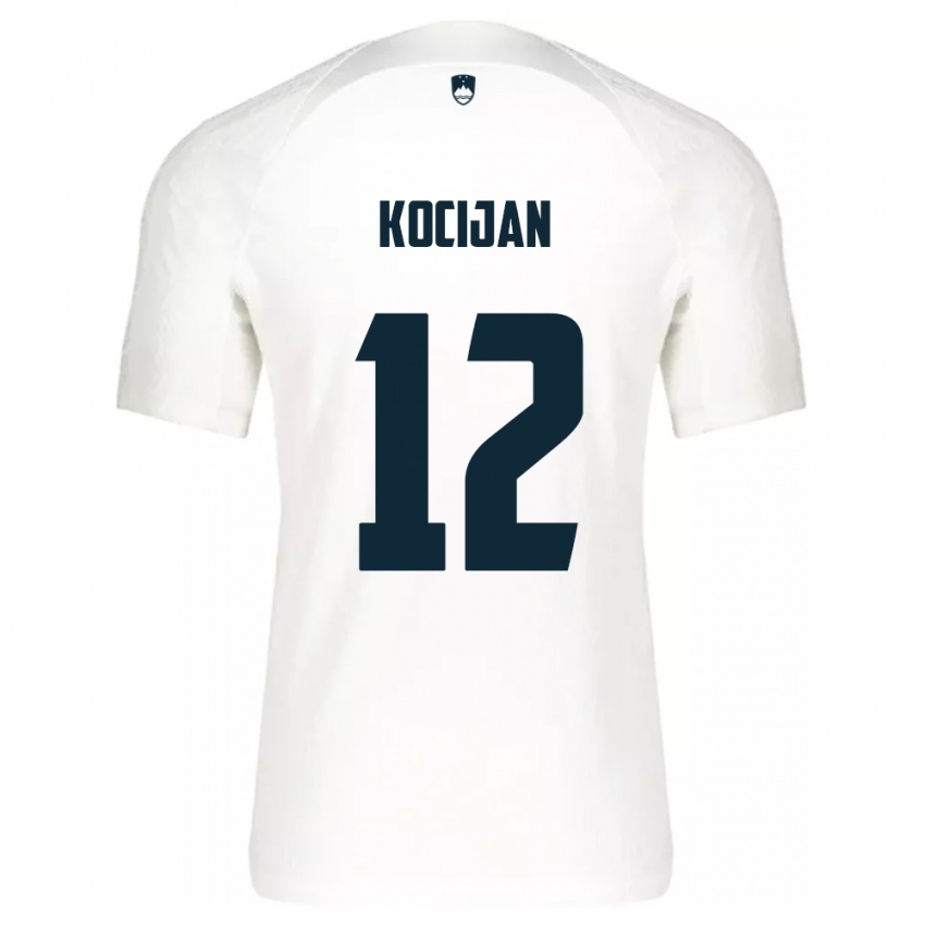 Niño Camiseta Eslovenia Iva Kocijan #12 Blanco 1ª Equipación 24-26 La Camisa Argentina