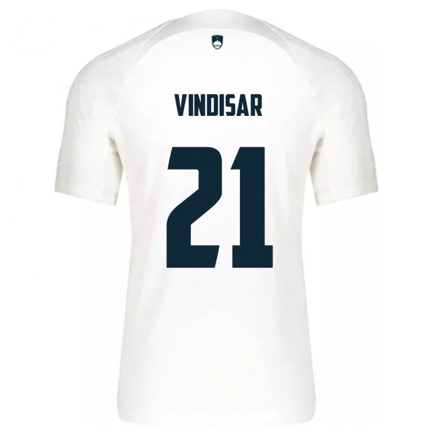 Niño Camiseta Eslovenia Zala Vindišar #21 Blanco 1ª Equipación 24-26 La Camisa Argentina