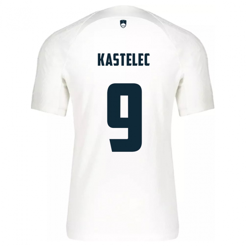 Niño Camiseta Eslovenia Mirjam Kastelec #9 Blanco 1ª Equipación 24-26 La Camisa Argentina