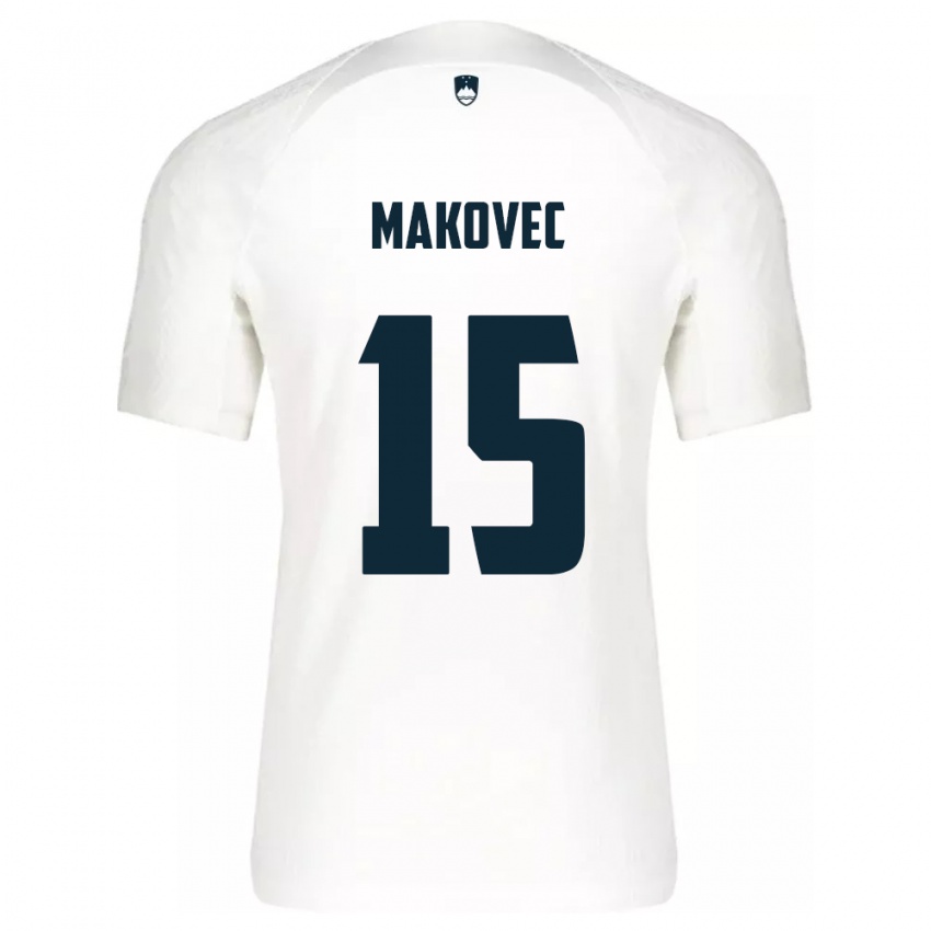 Niño Camiseta Eslovenia Sara Makovec #15 Blanco 1ª Equipación 24-26 La Camisa Argentina