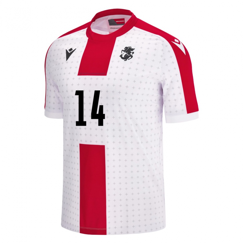 Niño Camiseta Georgia Levan Osikmashvili #14 Blanco 1ª Equipación 24-26 La Camisa Argentina