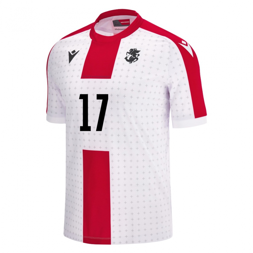 Niño Camiseta Georgia Shalva Ogbaidze #17 Blanco 1ª Equipación 24-26 La Camisa Argentina