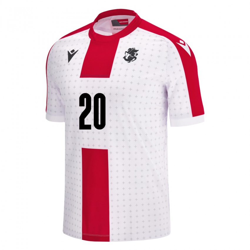 Niño Camiseta Georgia Anzor Mekvabishvili #20 Blanco 1ª Equipación 24-26 La Camisa Argentina