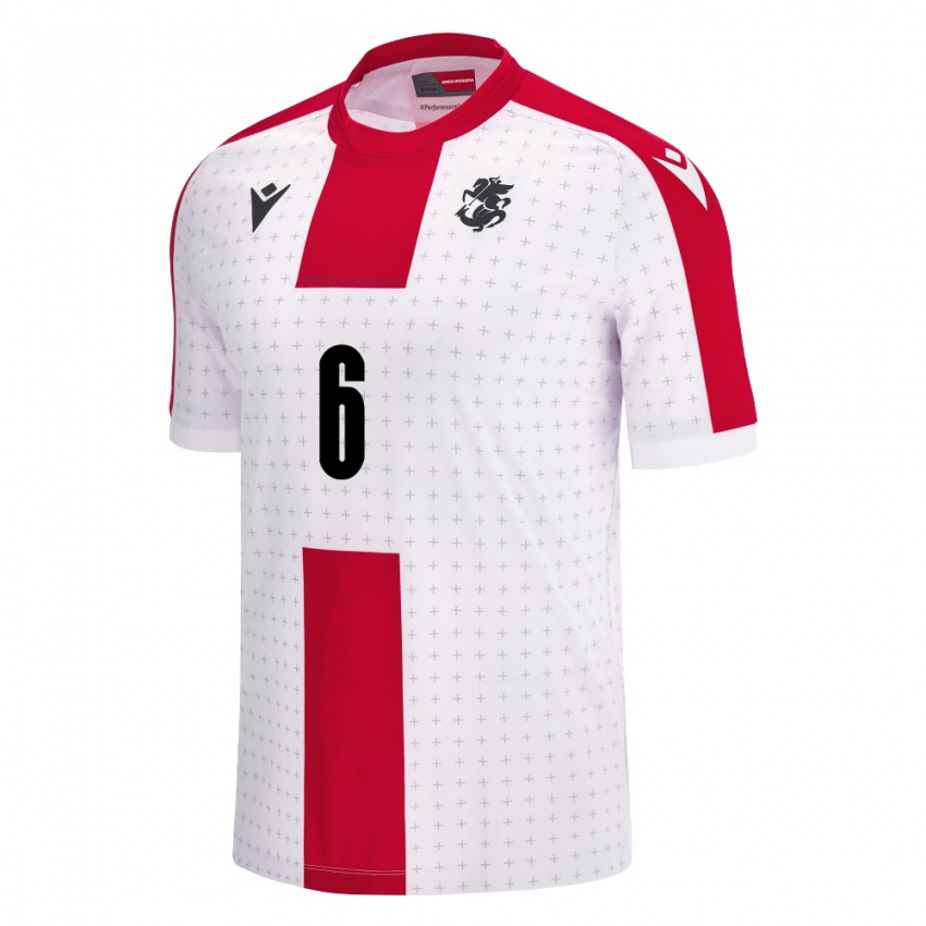 Niño Camiseta Georgia Natia Danelia #6 Blanco 1ª Equipación 24-26 La Camisa Argentina