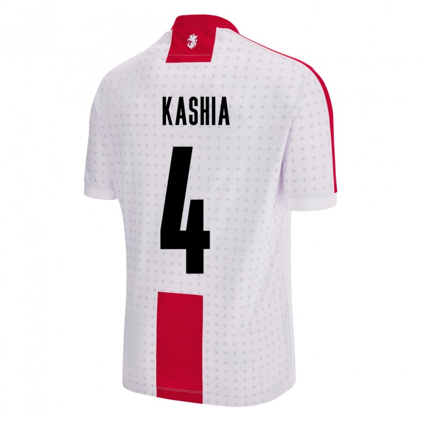 Niño Camiseta Georgia Guram Kashia #4 Blanco 1ª Equipación 24-26 La Camisa Argentina