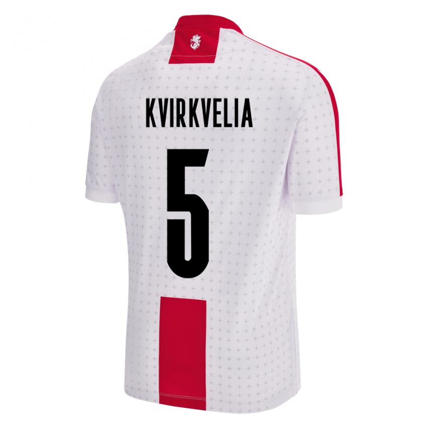 Niño Camiseta Georgia Solomon Kvirkvelia #5 Blanco 1ª Equipación 24-26 La Camisa Argentina