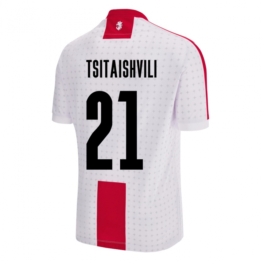 Niño Camiseta Georgia Georgiy Tsitaishvili #21 Blanco 1ª Equipación 24-26 La Camisa Argentina