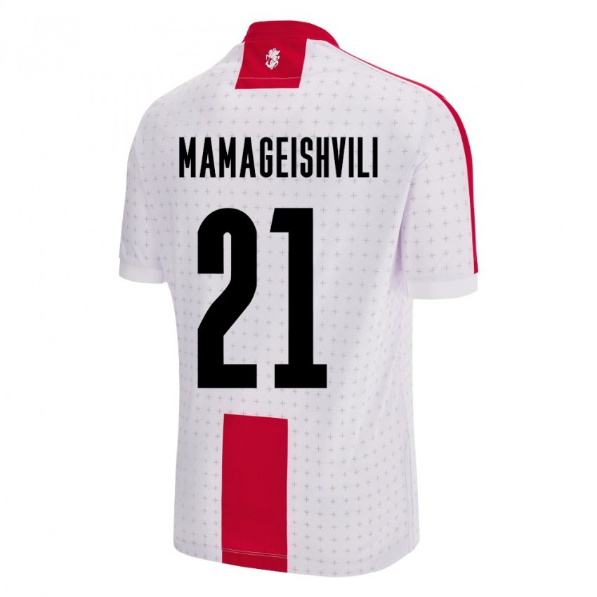 Niño Camiseta Georgia Otar Mamageishvili #21 Blanco 1ª Equipación 24-26 La Camisa Argentina