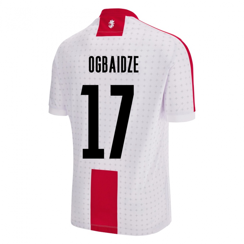 Niño Camiseta Georgia Shalva Ogbaidze #17 Blanco 1ª Equipación 24-26 La Camisa Argentina