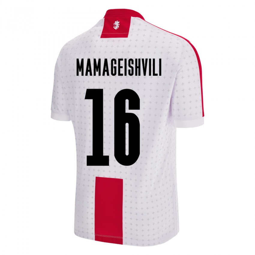 Niño Camiseta Georgia Gizo Mamageishvili #16 Blanco 1ª Equipación 24-26 La Camisa Argentina